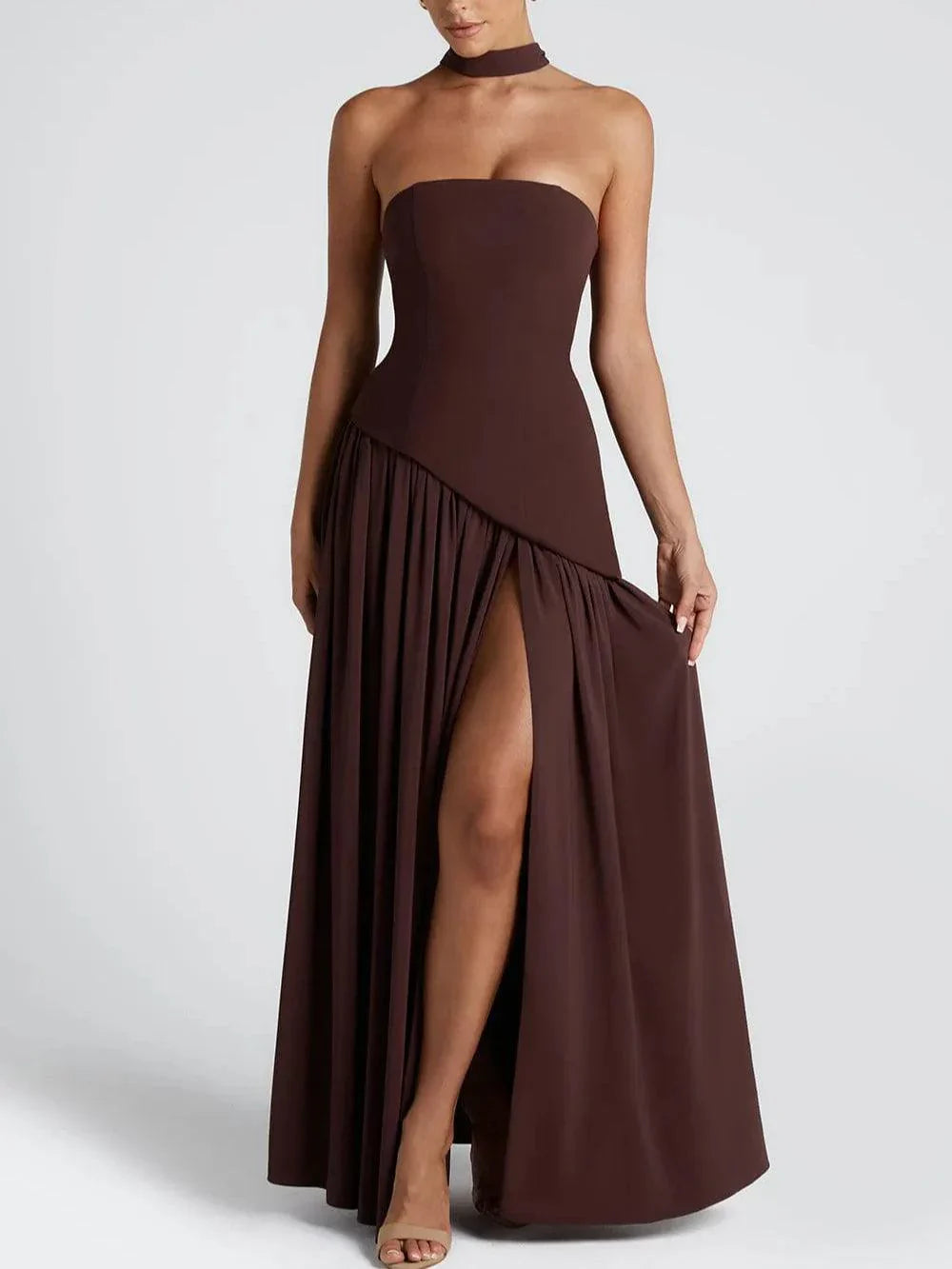 VESTIDO LARGO MOON  SIN TIRANTES