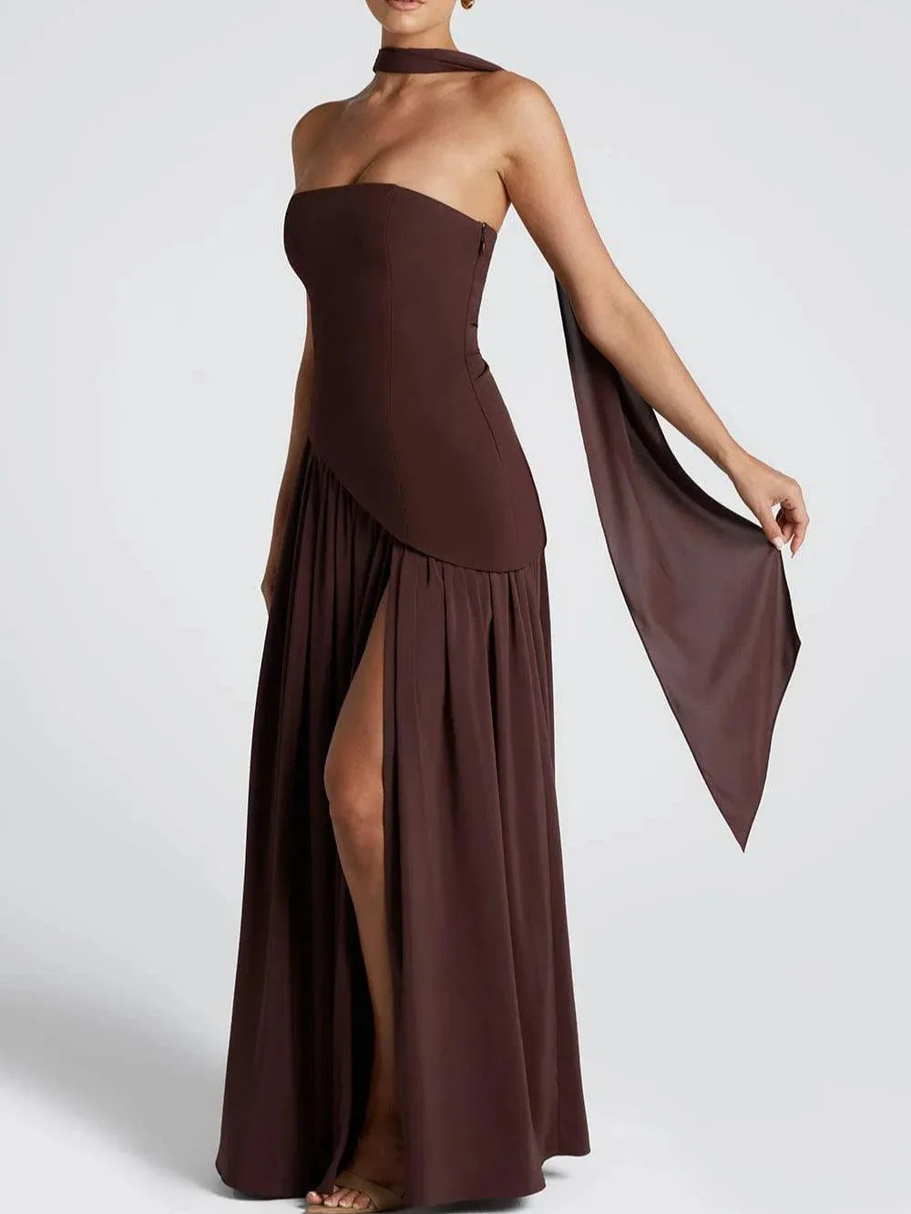 VESTIDO LARGO MOON  SIN TIRANTES