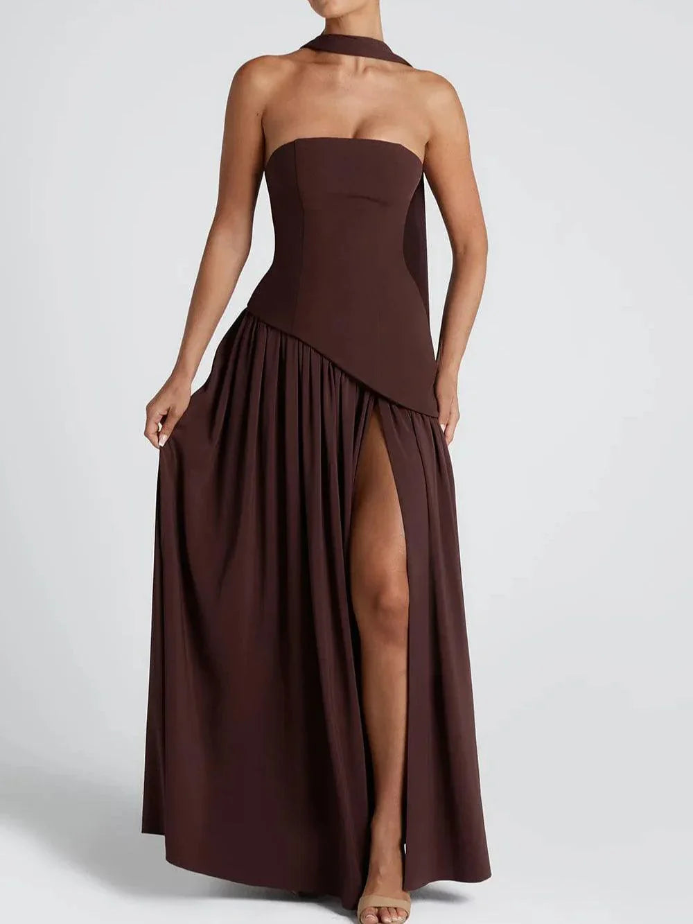 VESTIDO LARGO MOON  SIN TIRANTES