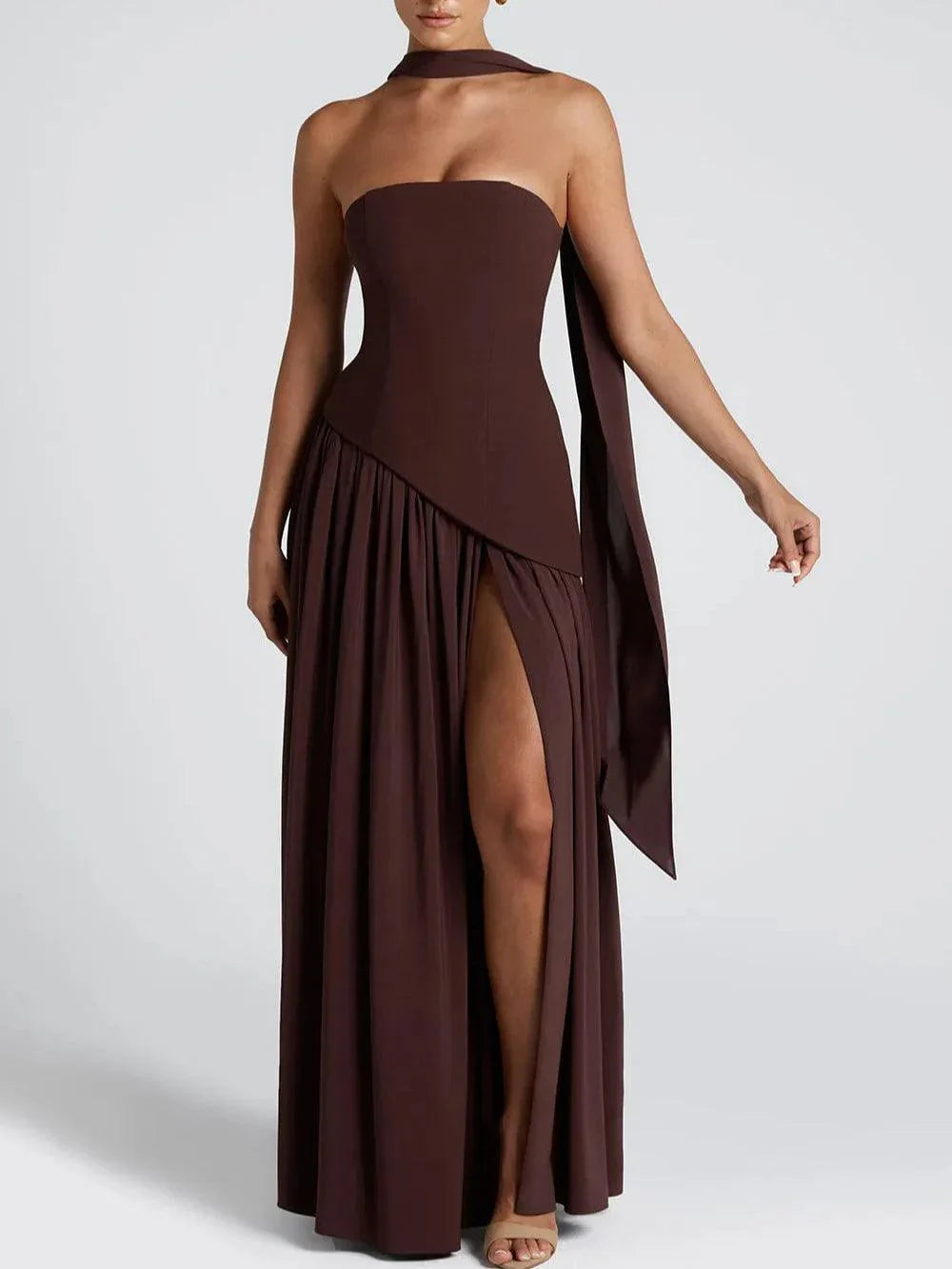 VESTIDO LARGO MOON  SIN TIRANTES