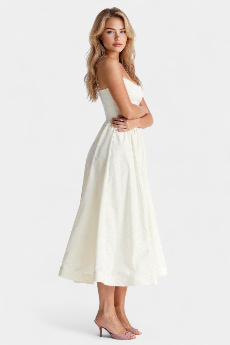 Marvelle Vestido Midi Sin Mangas de Caída Ligera