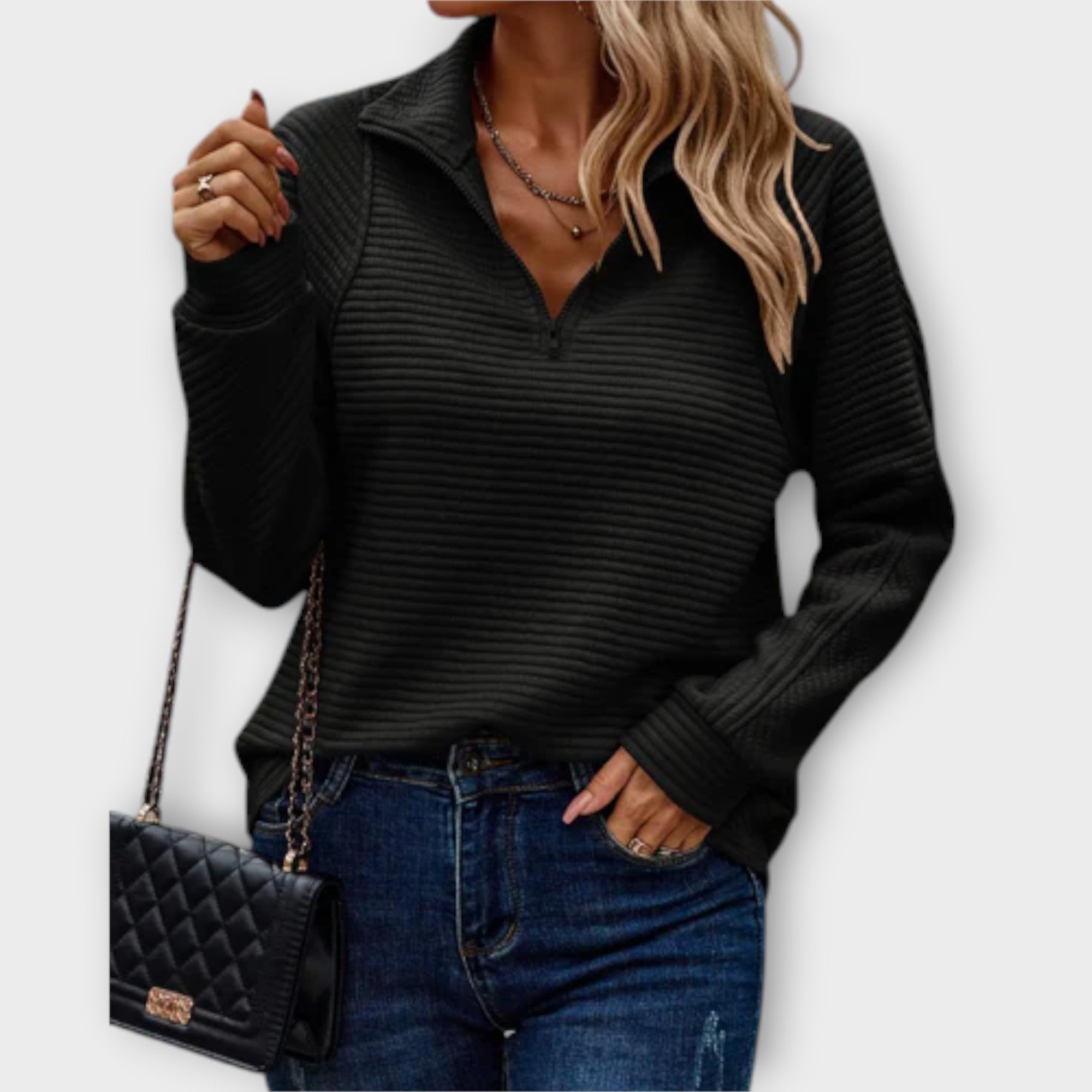 VIENA – PULLOVER CHIC CON ESCOTE EN V PARA MUJER