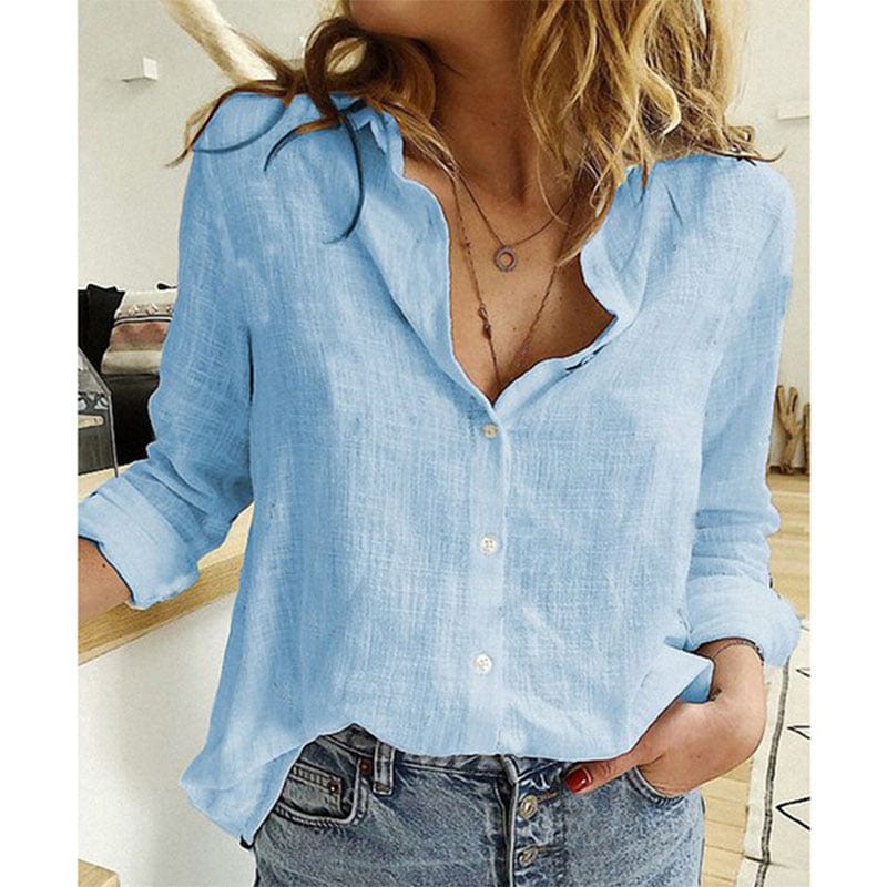 CAMISA DE LINO CON CUELLO – ELEGANCIA LIGERA TODO EL AÑO