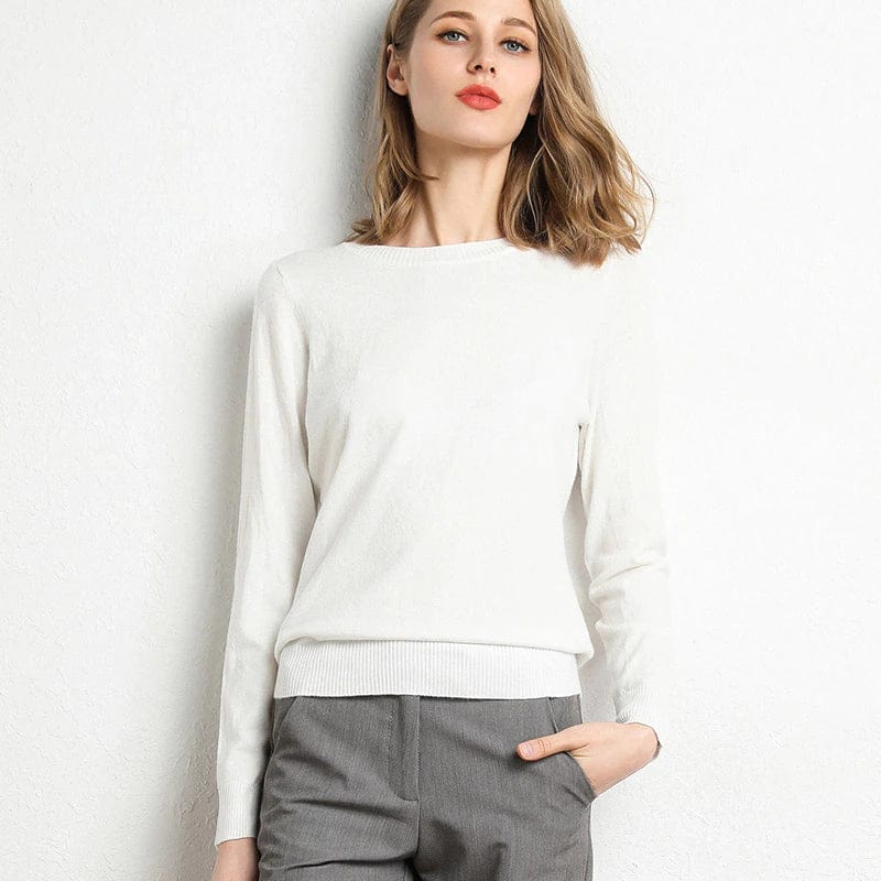 Maglia in cashmere con scollo classico