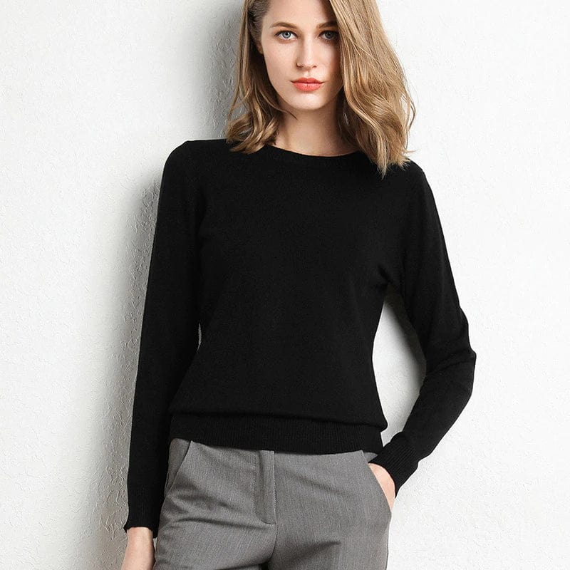 Maglia in cashmere con scollo classico