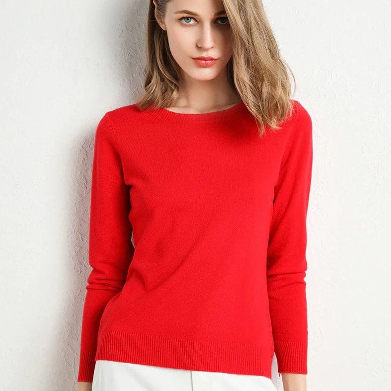 Maglia in cashmere con scollo classico