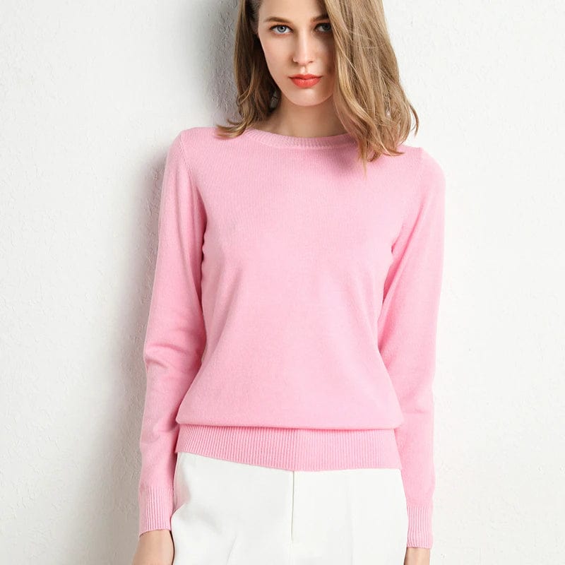 Maglia in cashmere con scollo classico