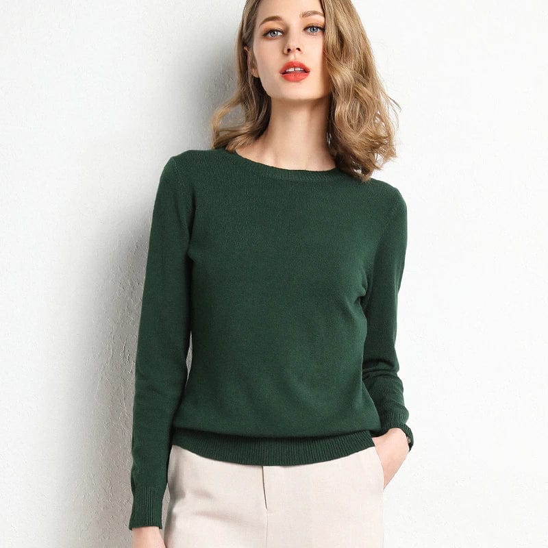 Maglia in cashmere con scollo classico