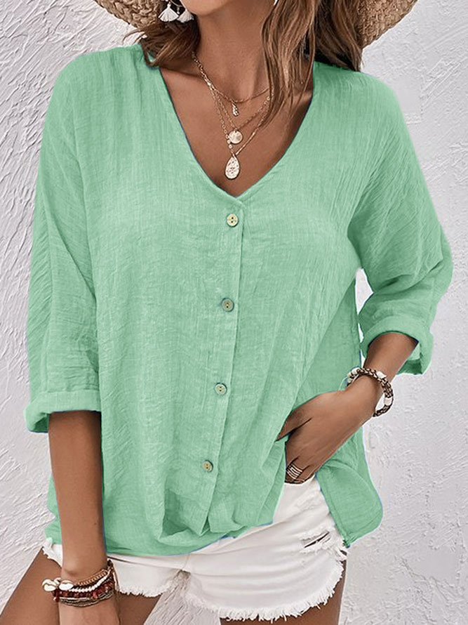 Sarah | Camicia di lino leggera con bottoni