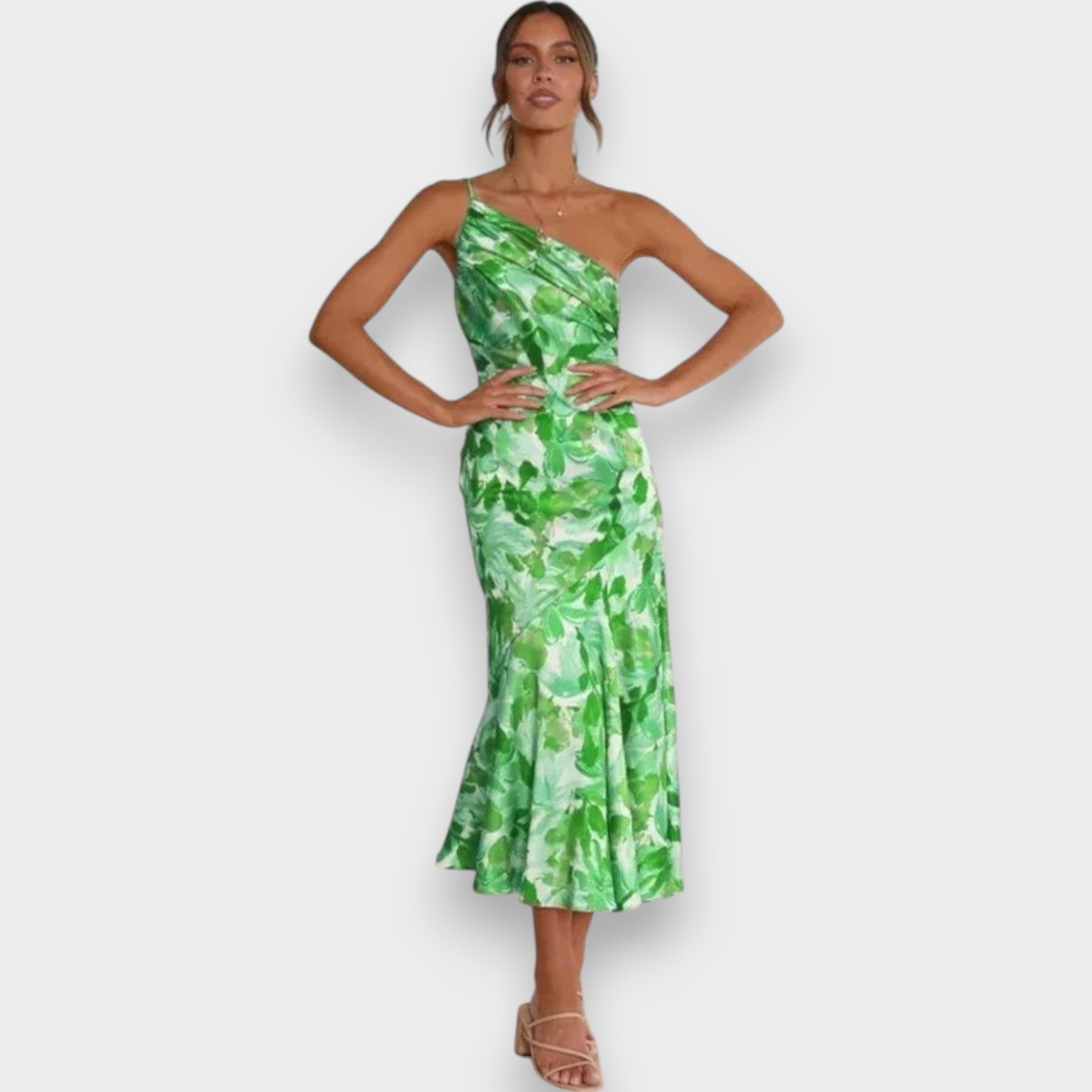 Celie™ | Vestido Floral de Escote Asimétrico