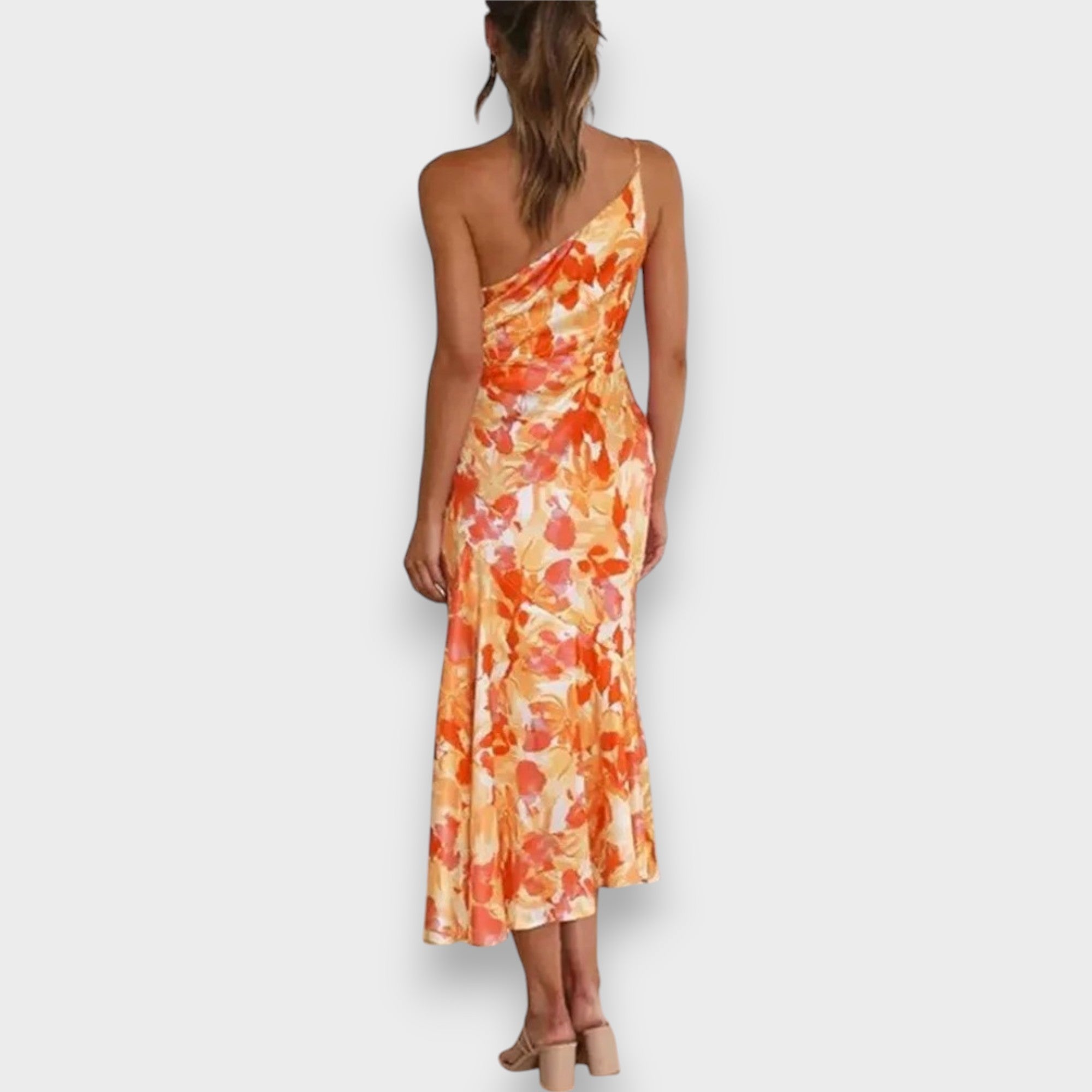 Celie™ | Vestido Floral de Escote Asimétrico