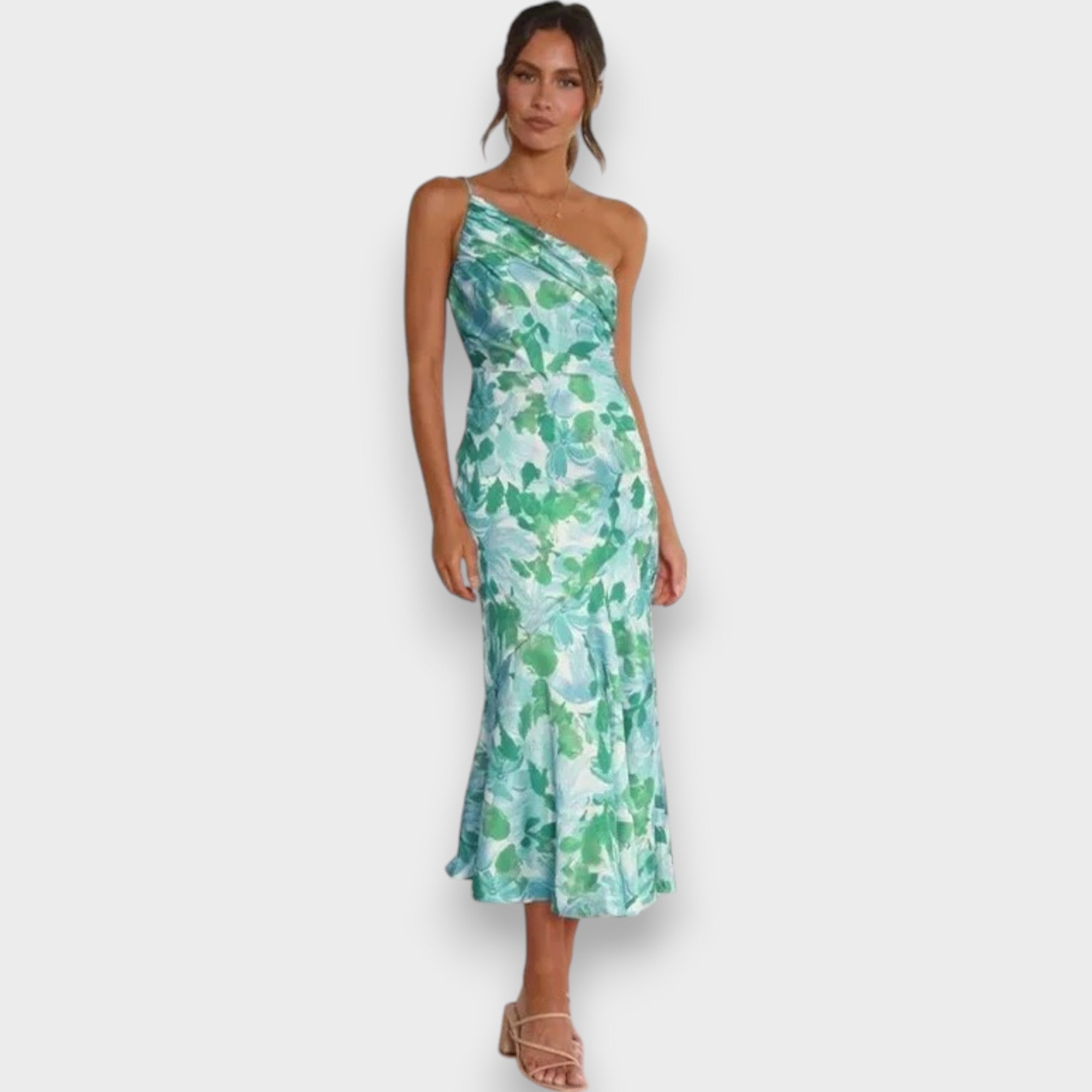 Celie™ | Vestido Floral de Escote Asimétrico